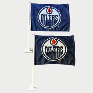 Edmonton Oilers Car Flags Set of 2